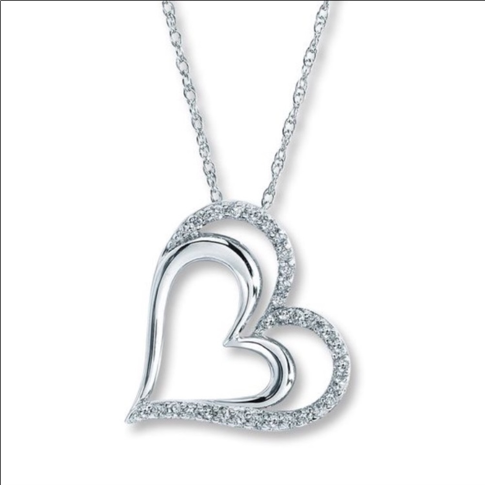 Silver heart necklace pendant ONLY
